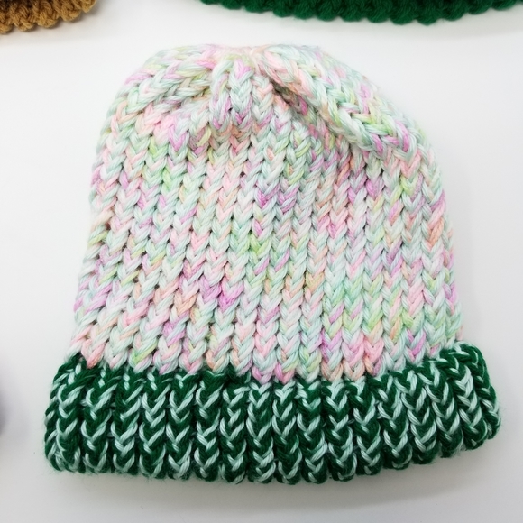 Five Handmade Knit Beanie Set! Family Friends Gift - Picture 3 of 12